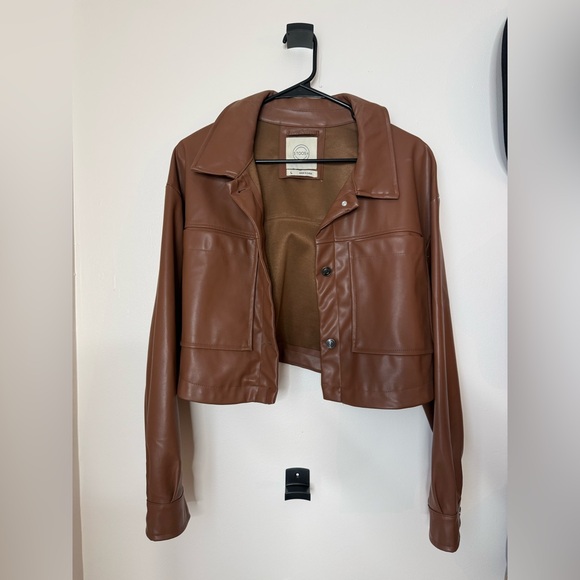 Stoosh Jackets & Blazers - Stoosh Women's Tan Leather Jacket